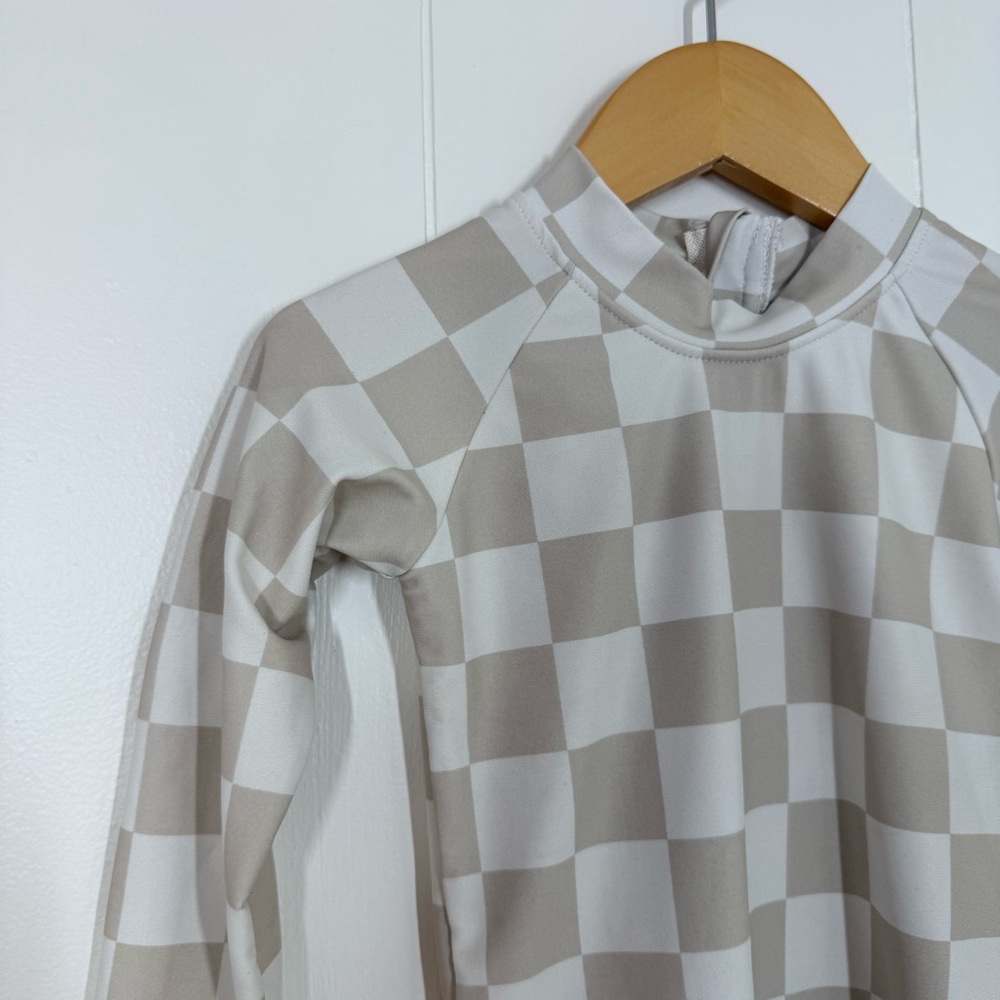 Brixton Phoenix Cream Checkered Rash Guard - Picture 4 of 13